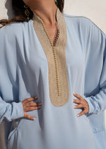 Load image into Gallery viewer, White Caftan with Gold
