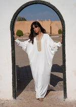 Load image into Gallery viewer, White Caftan with Gold
