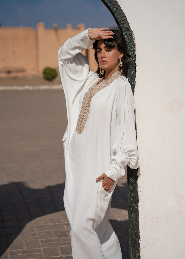 White Caftan with Gold