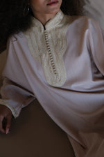 Load image into Gallery viewer, Velvet &amp; Silk Moroccan Caftan – Golden Trim
