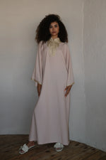 Load image into Gallery viewer, Velvet &amp; Silk Moroccan Caftan – Golden Trim
