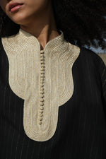 Load image into Gallery viewer, Velvet &amp; Silk Moroccan Caftan – Golden Trim
