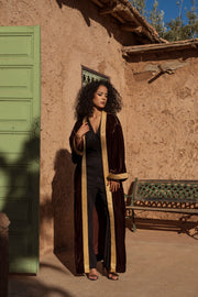 Gold Brown Velvet Kimono