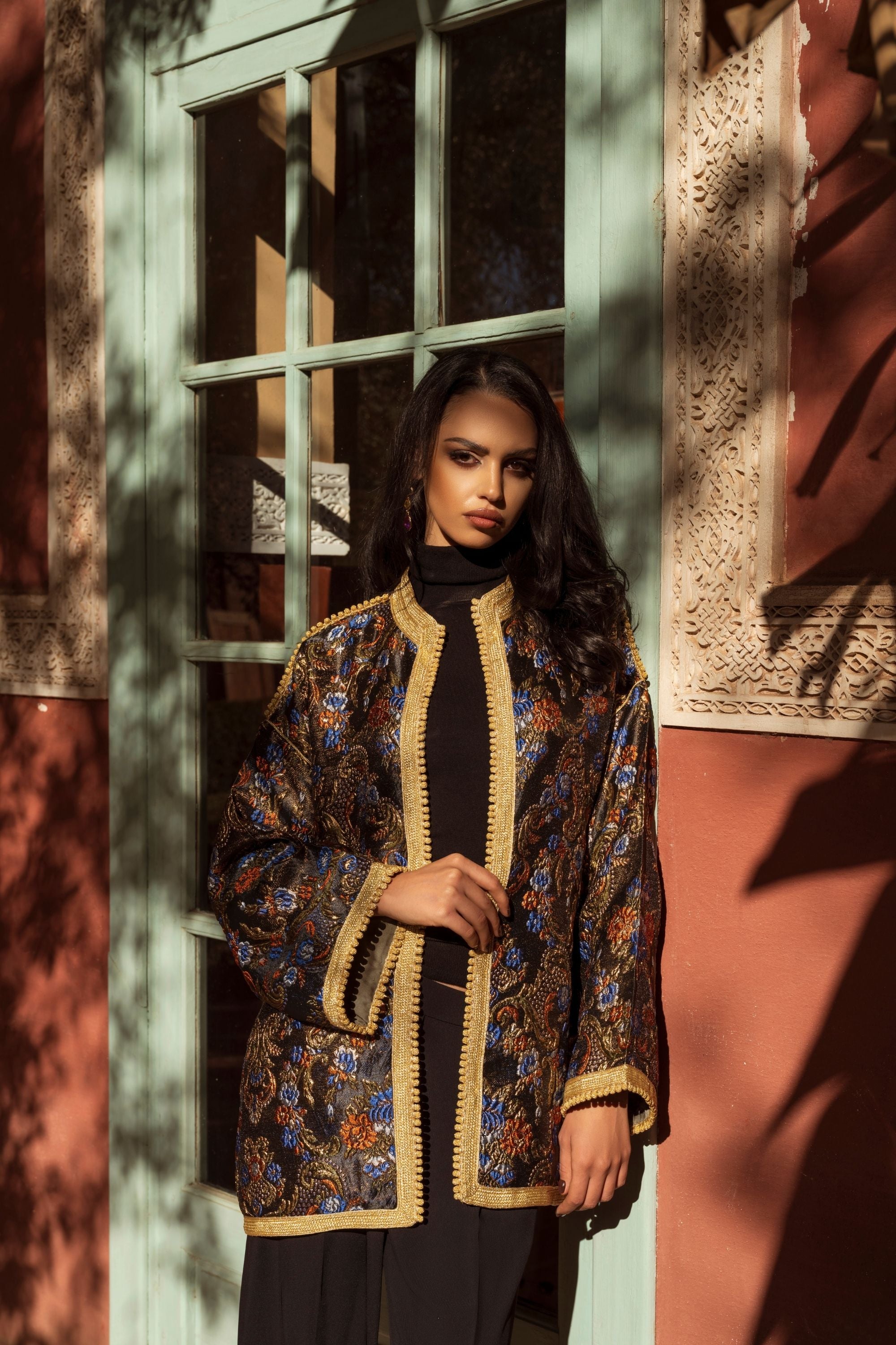 Brocade Floral Kimono Jacket