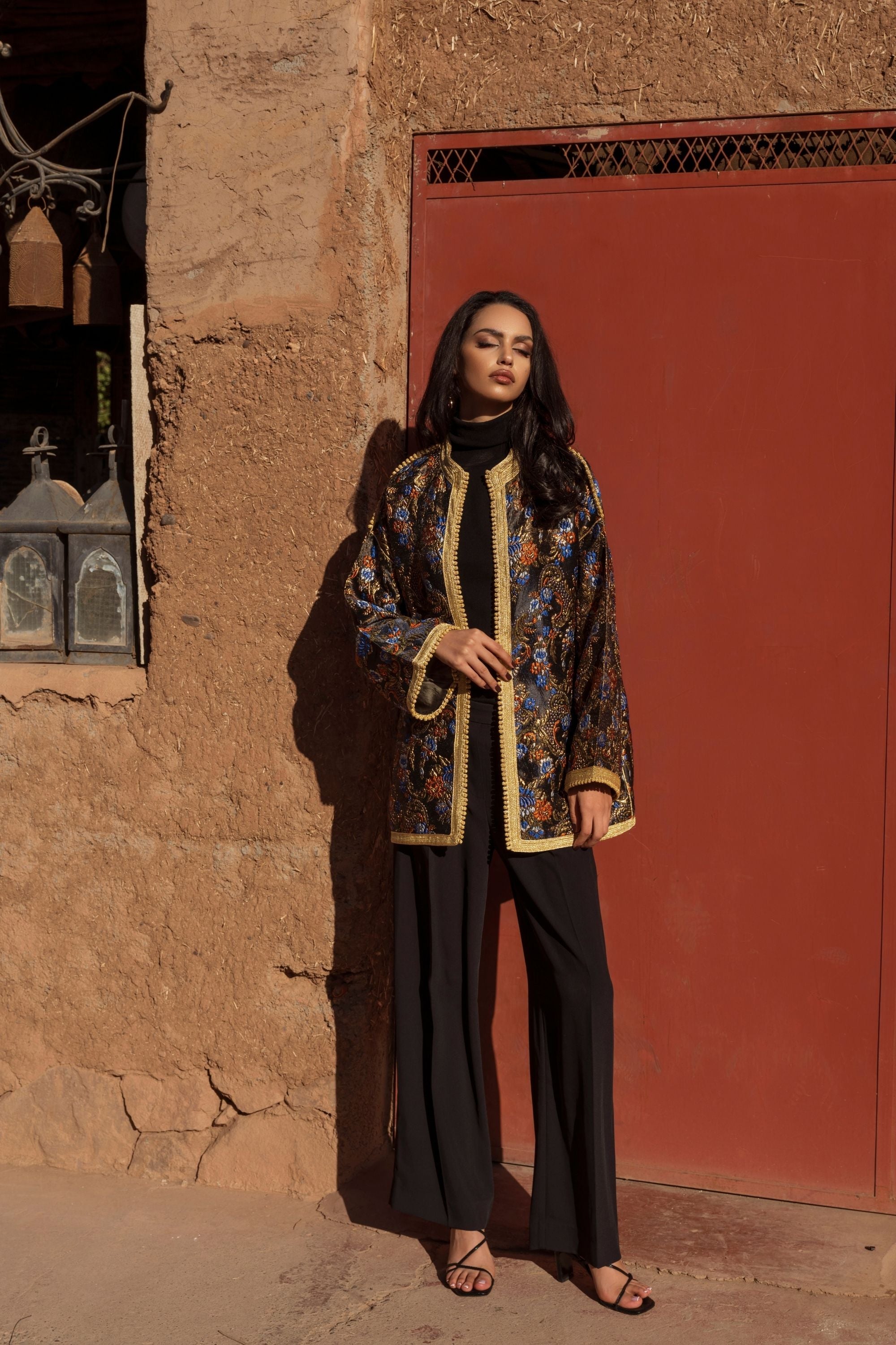 Brocade Floral Kimono Jacket