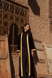 Gold Black Velvet Kimono
