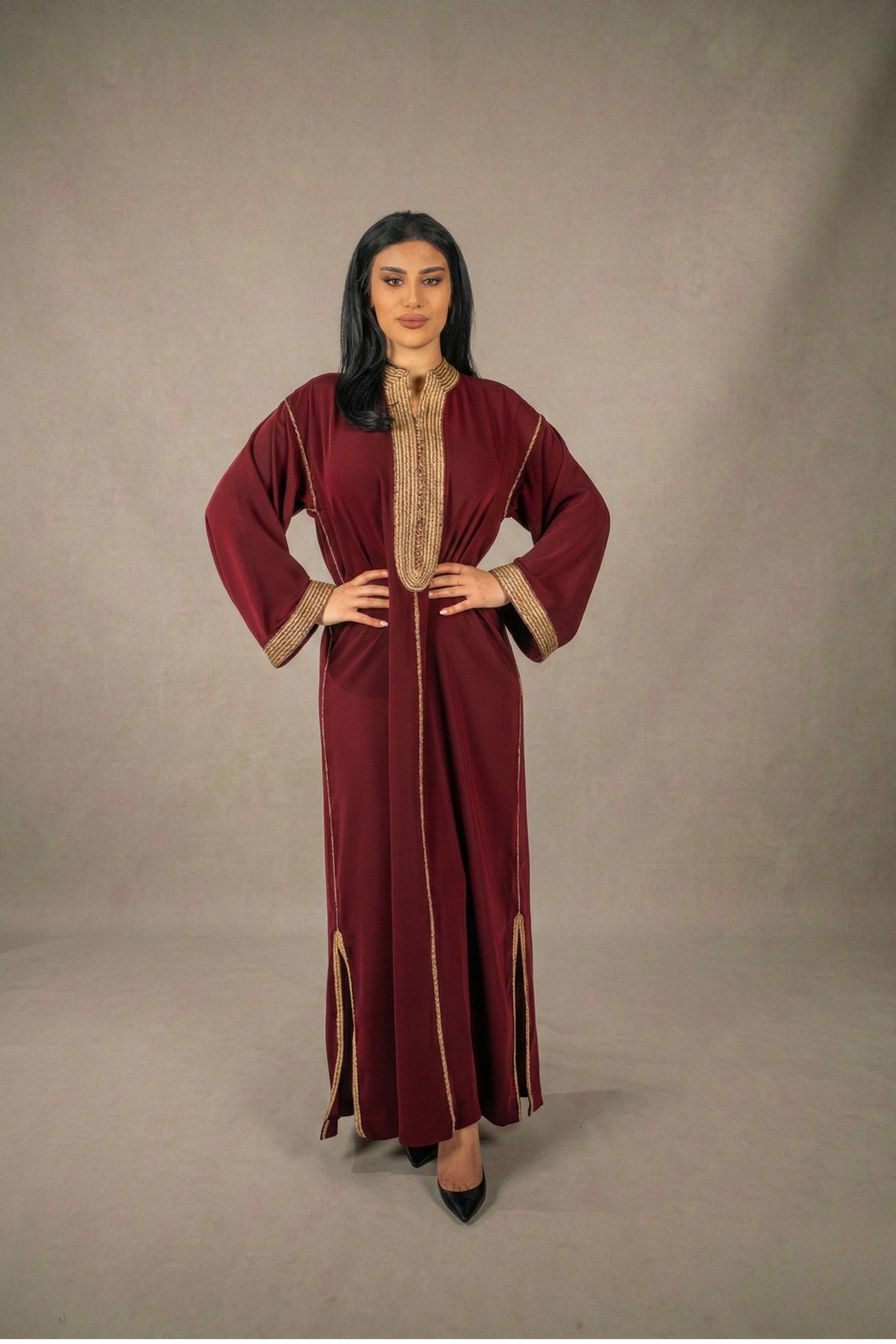 Classic Golden Burgundy Caftan