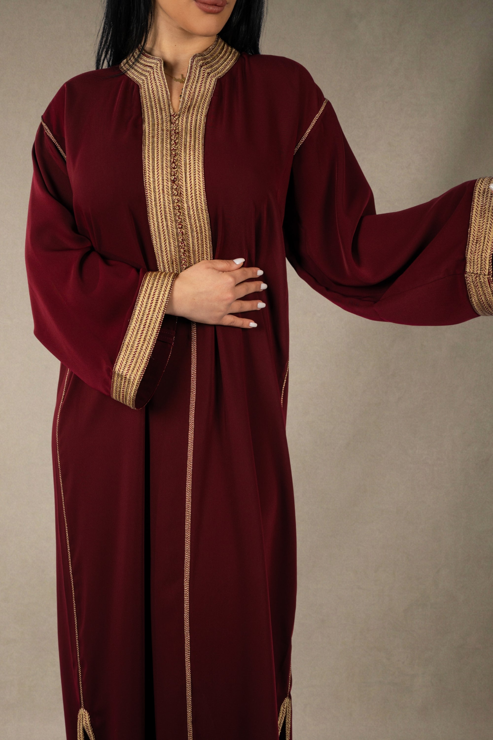 Classic Golden Burgundy Caftan