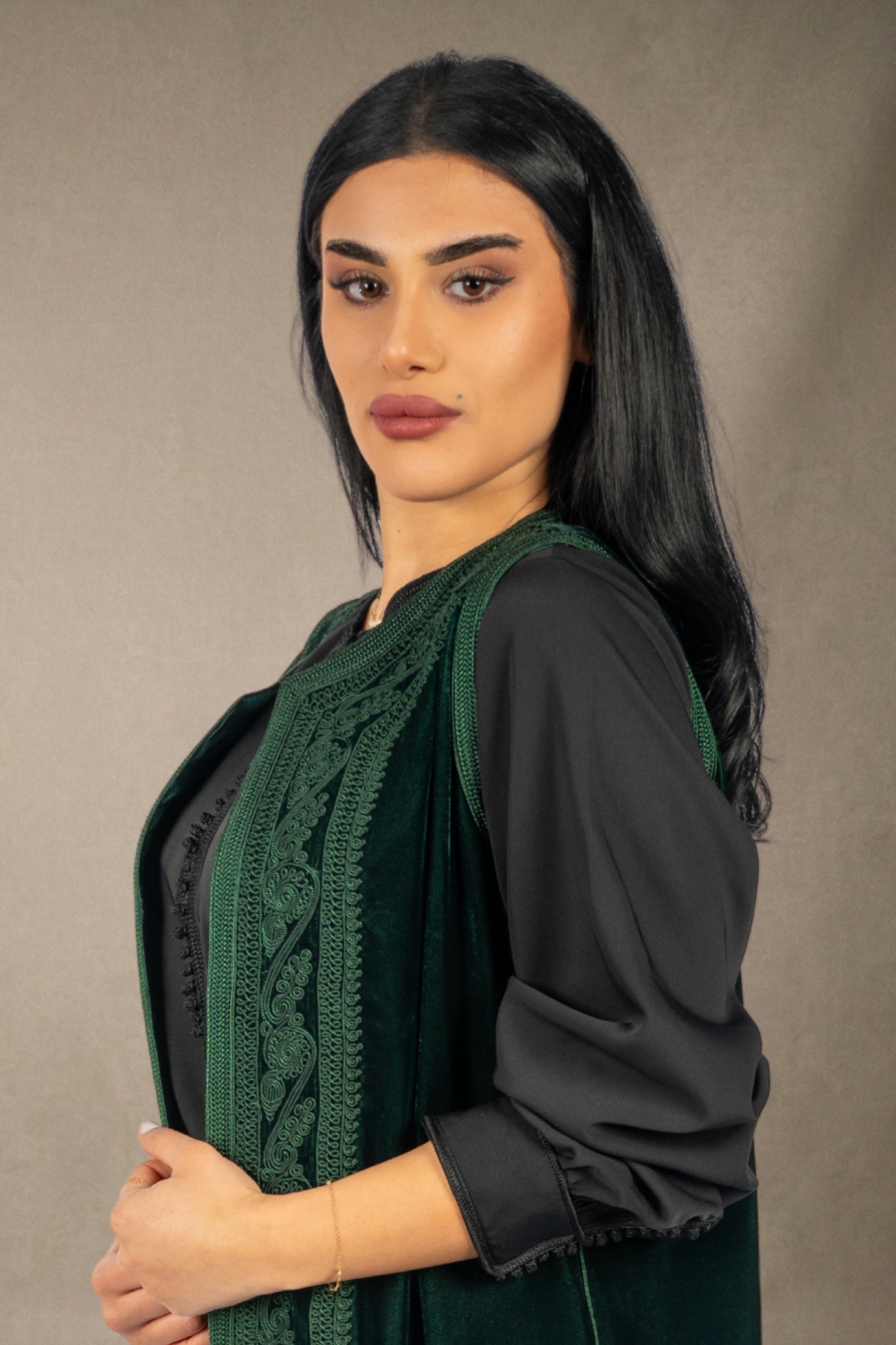 Forest Green Long Gilet