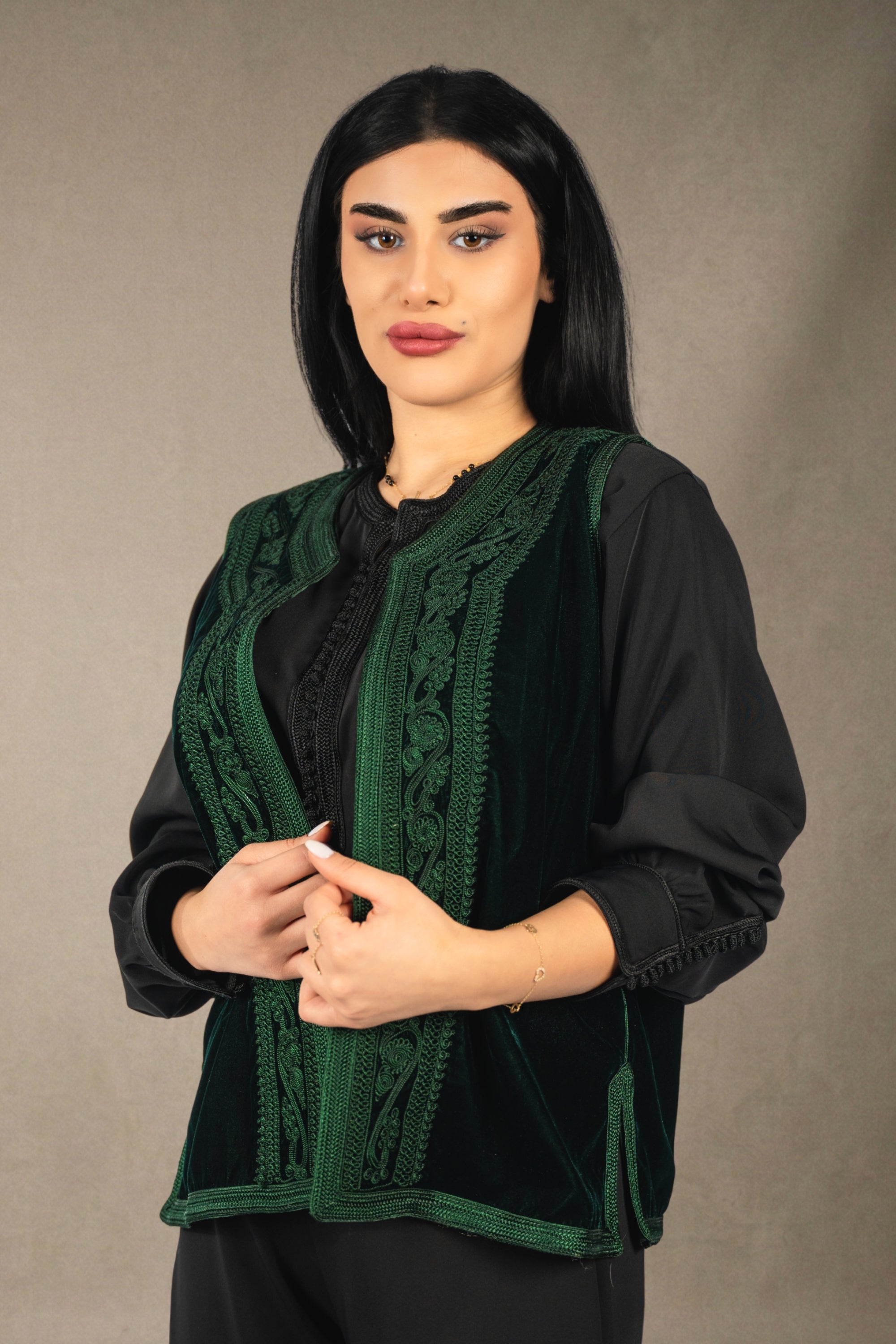 Forest Green Mini Open Gilet