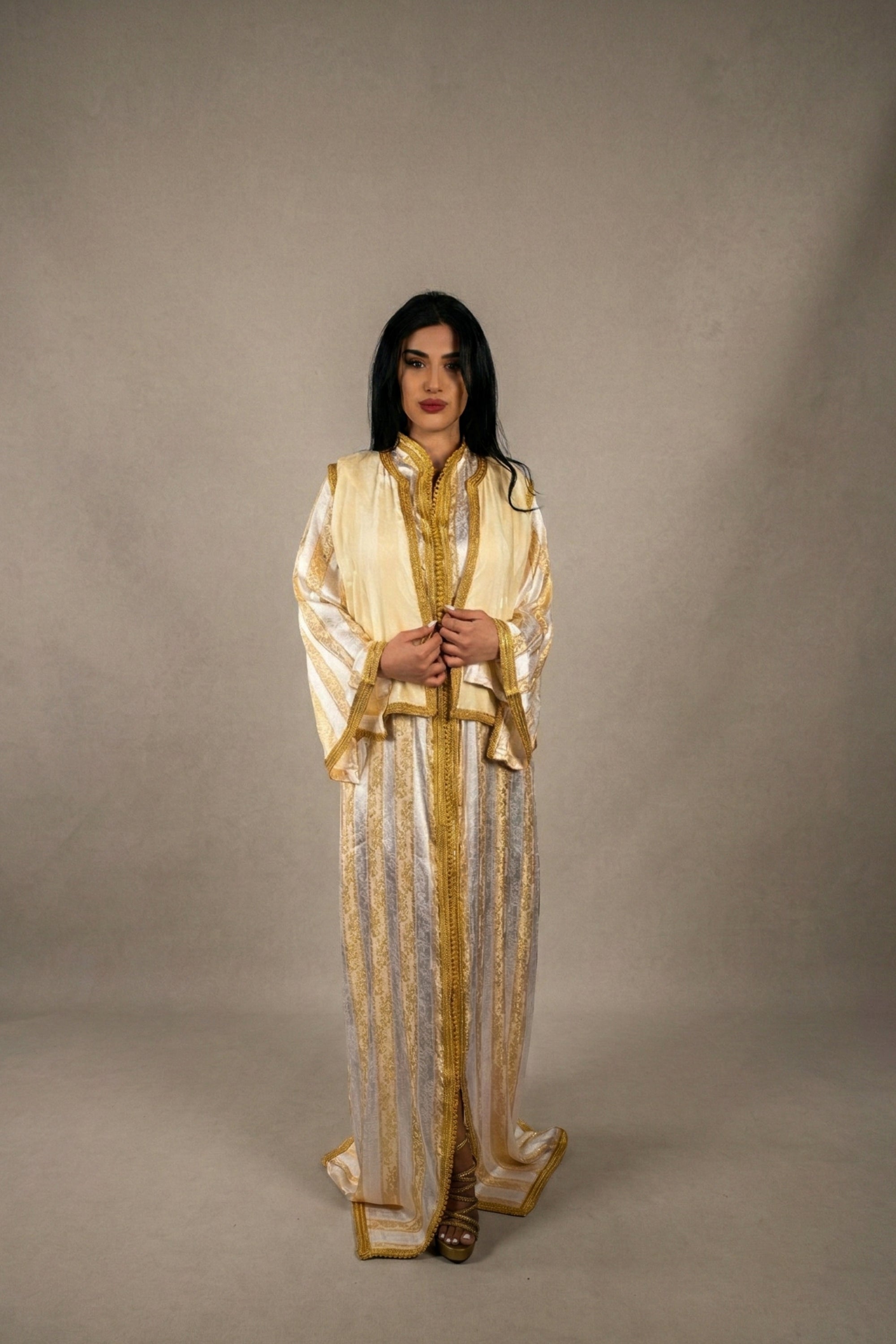 Layered Jawhara Caftan & Gilet