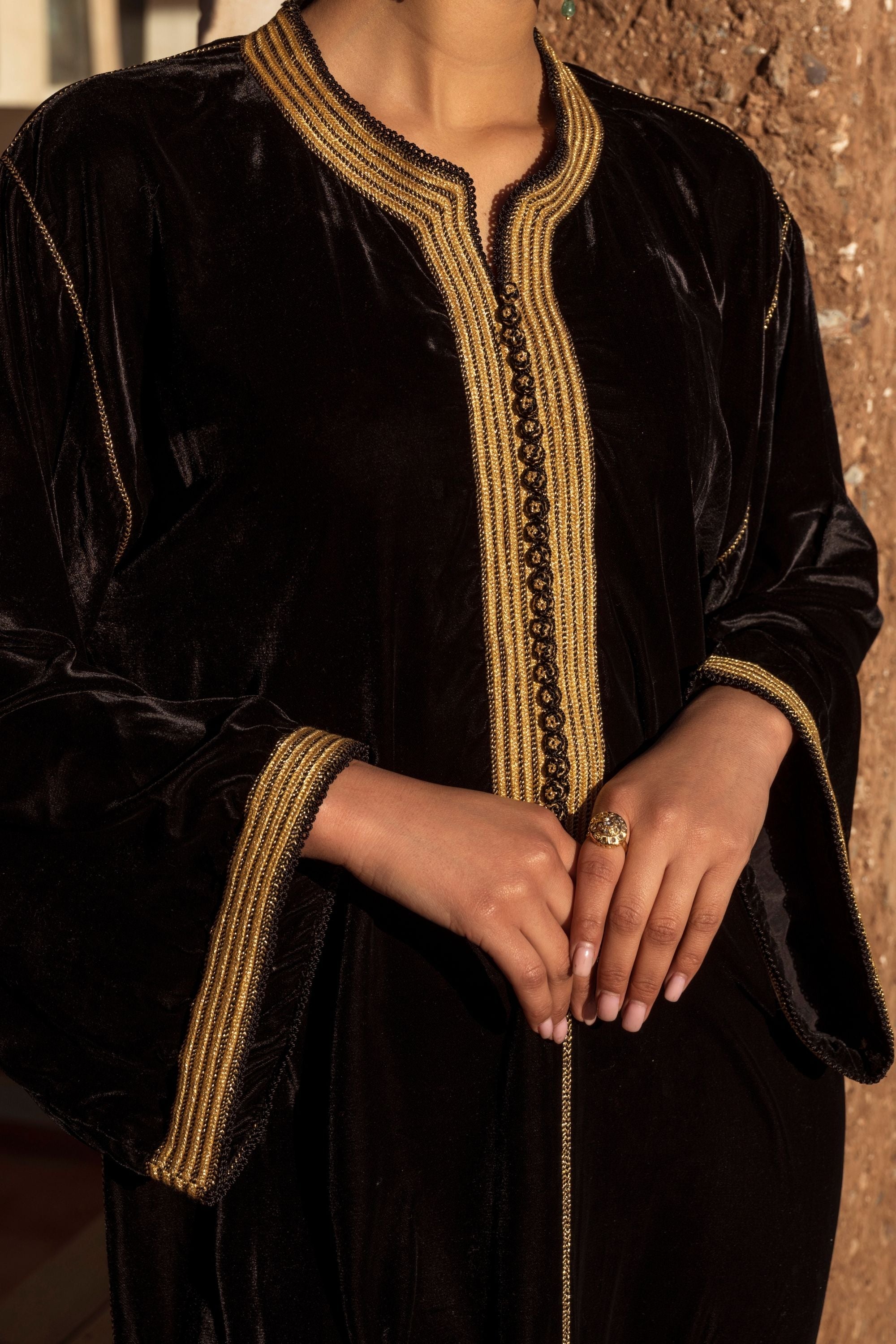 Midnight Noir and Gold Caftan