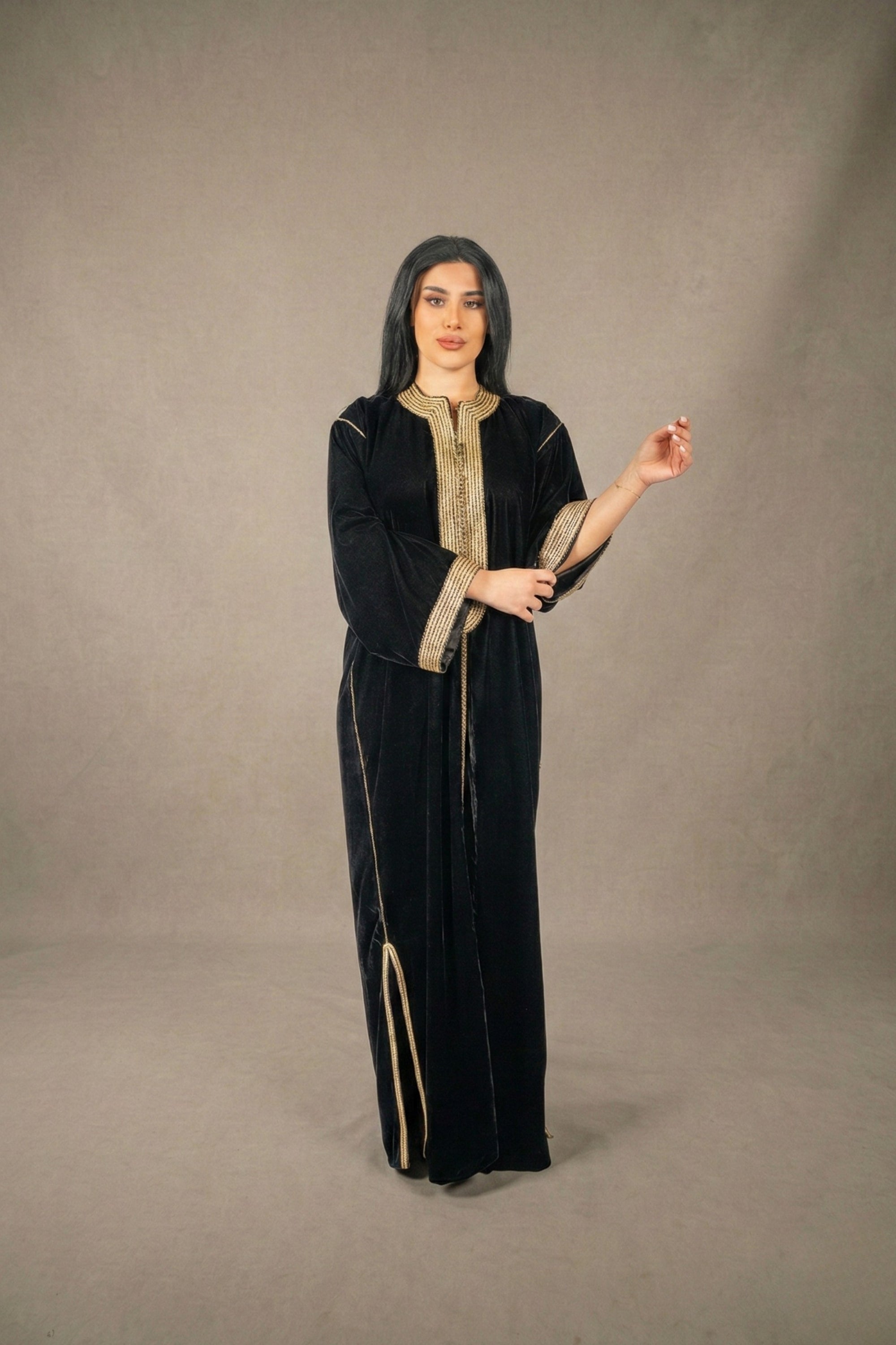 Midnight Noir and Gold Caftan