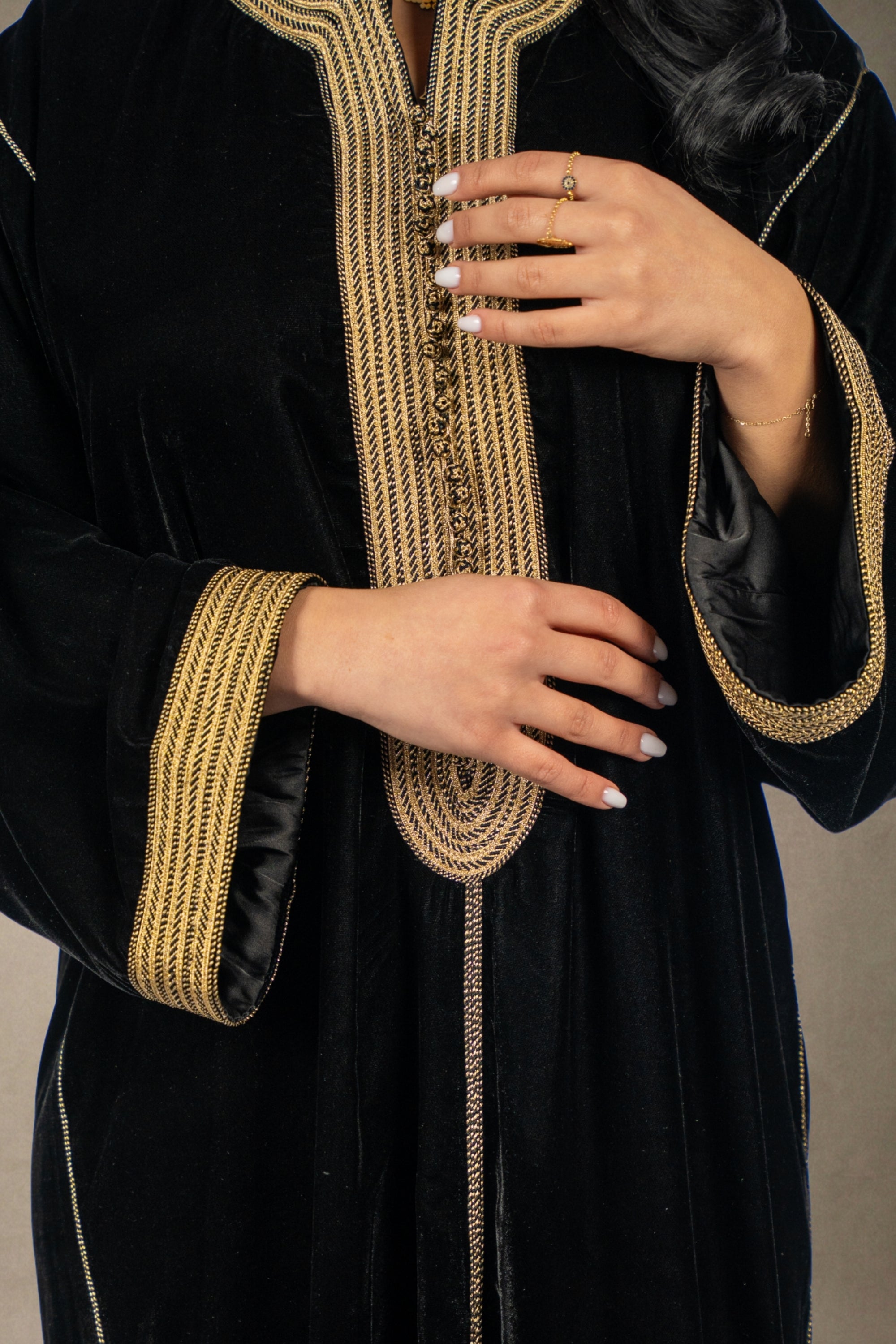 Midnight Noir and Gold Caftan