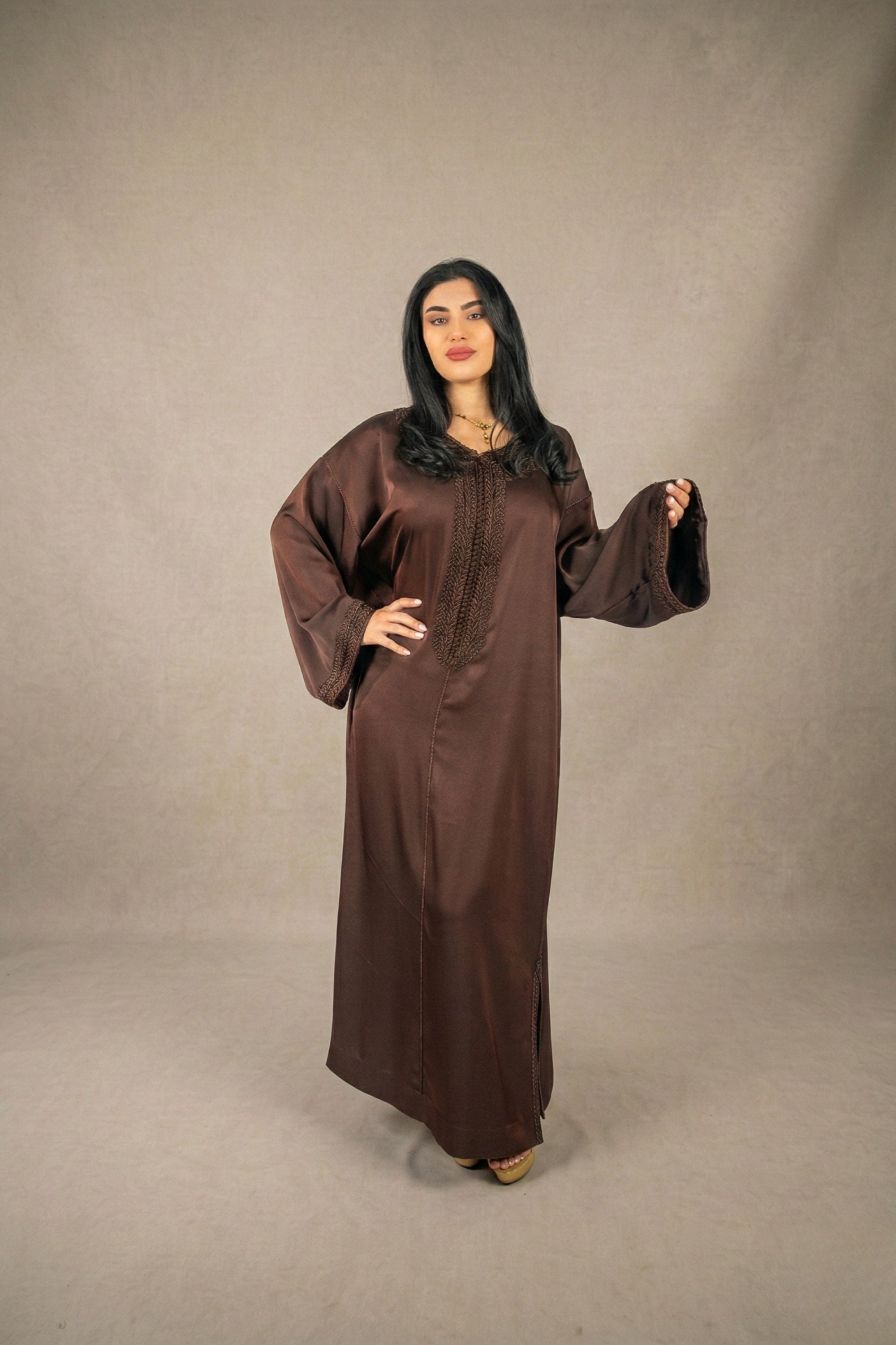 Mocha Embroidered Caftan