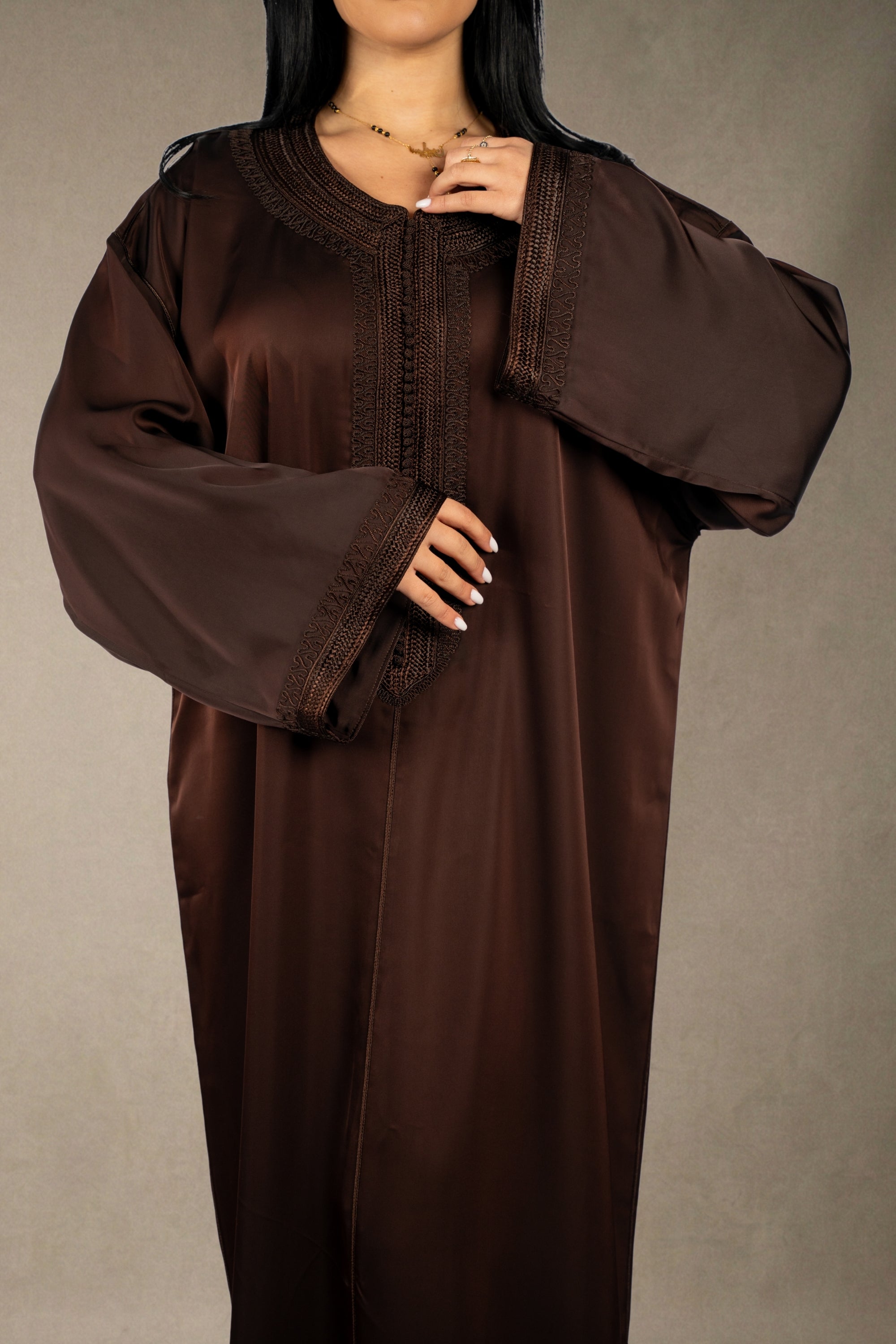 Mocha Embroidered Caftan