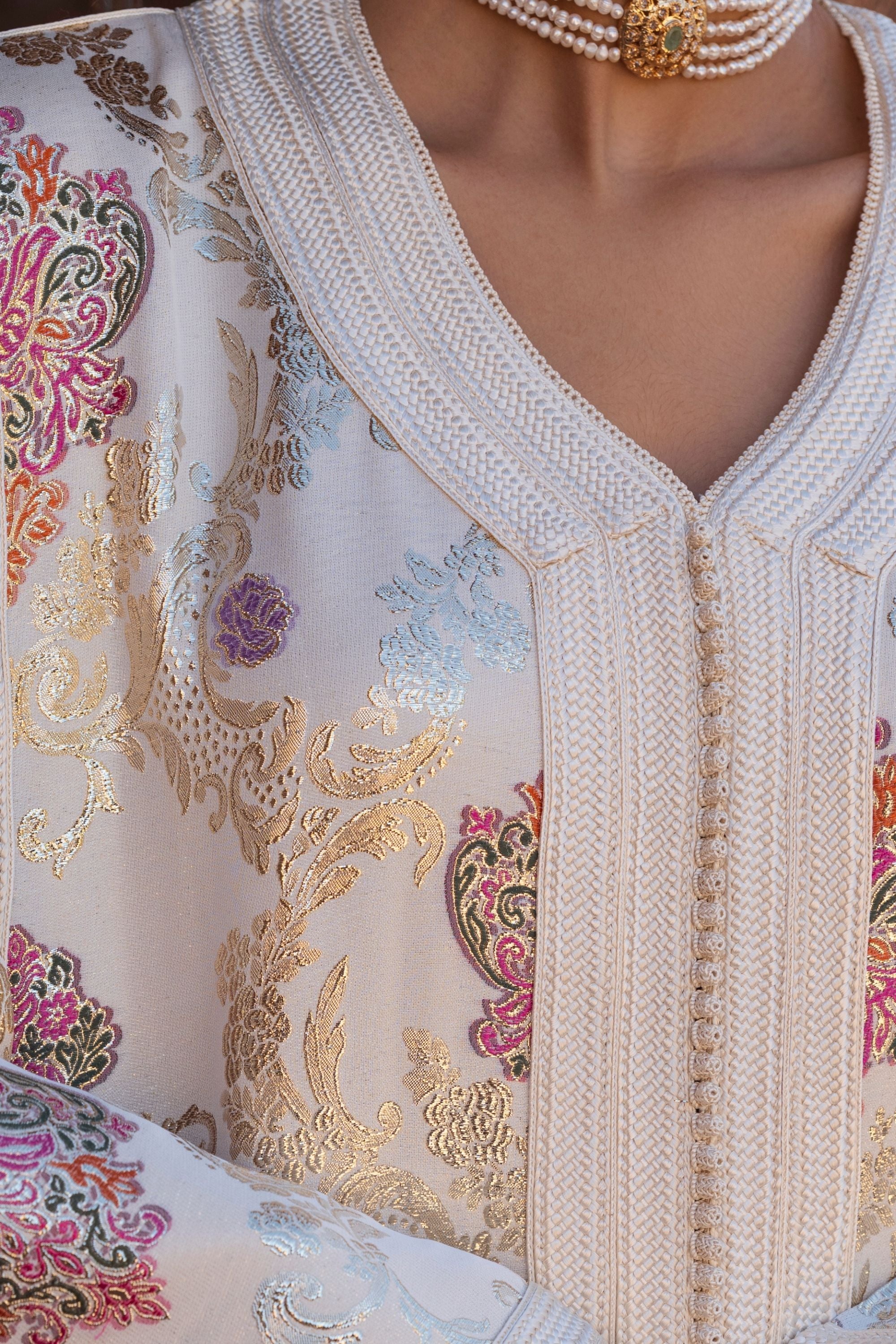 Royal Garden Roses Brocade Caftan