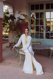 Timeless Silver & Gold Embroidered Caftan