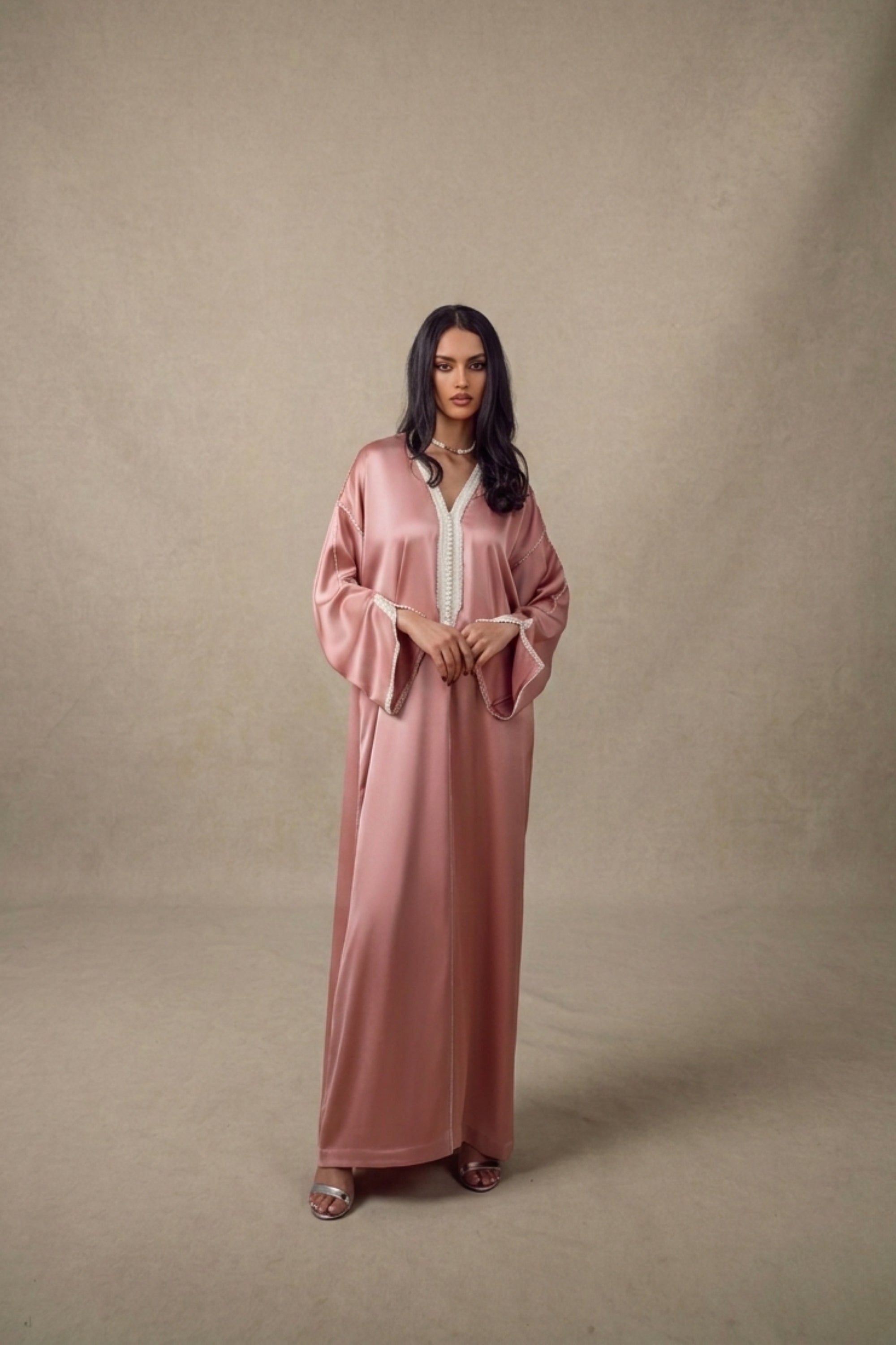Flowing High-Neck Caftan