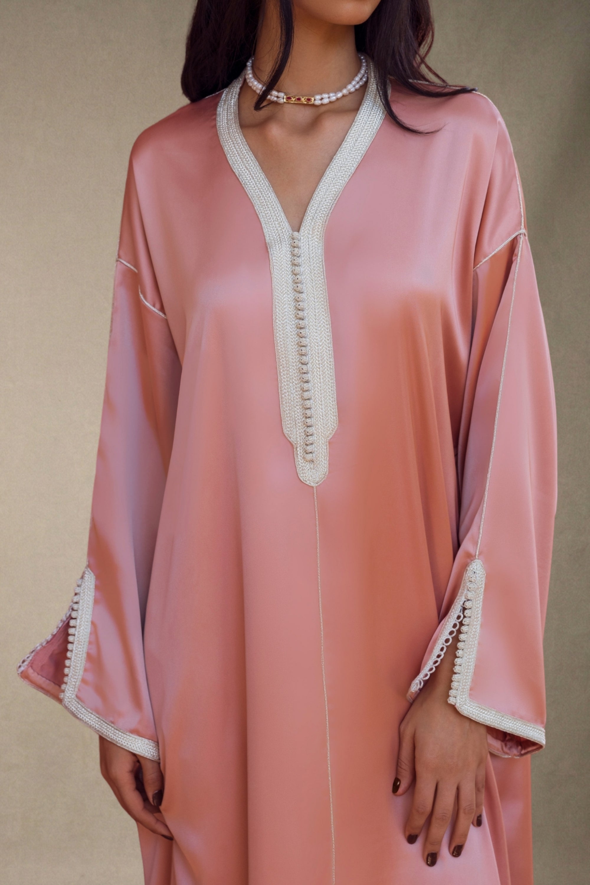 Flowing High-Neck Caftan