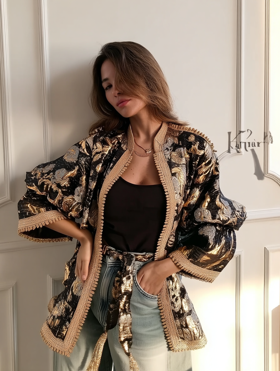 Luxury Brocard Mini Caftan